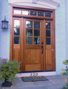 Wooden front door on a home in PA