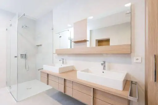 A remodeled bathroom.